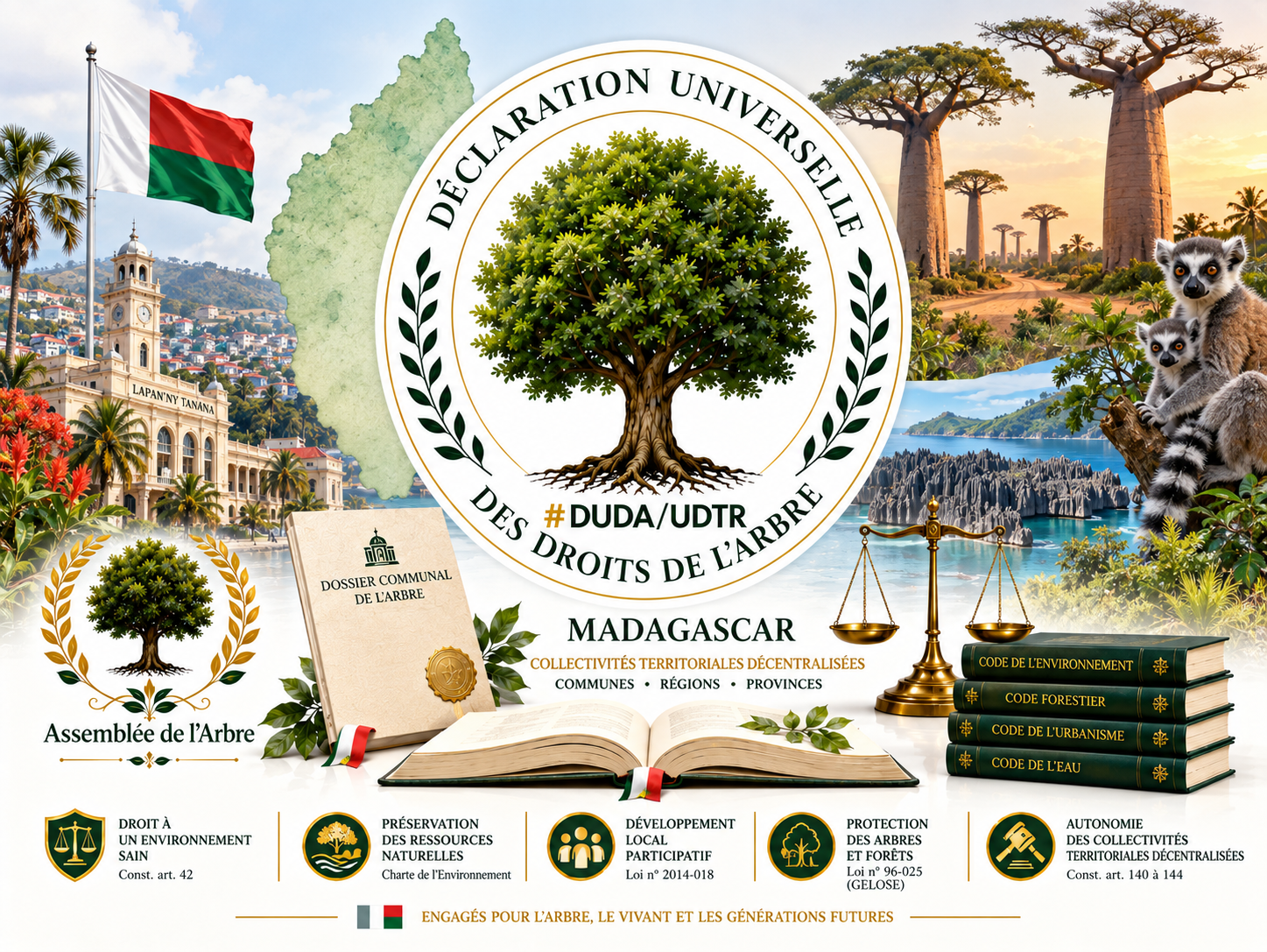 Illustration de l’adoption de la Déclaration universelle des droits de l’Arbre à Madagascar par les collectivités territoriales décentralisées